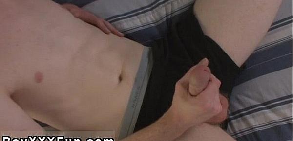  Gay twinks Angel wakes up from a adorable nap and slides his hands